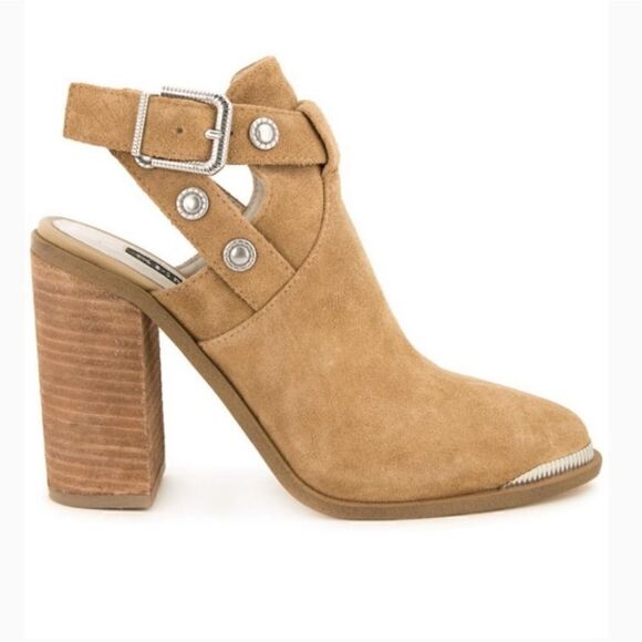 Senso Qwan Boots Hazelnut Calf Suede Heeled Western Style Size 10 - Picture 1 of 13